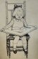 Charcoal Sketch of Girl Reading in Chair