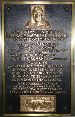 Dress Memorial Airport Plaque