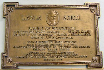 Lincoln Elementary Plaques