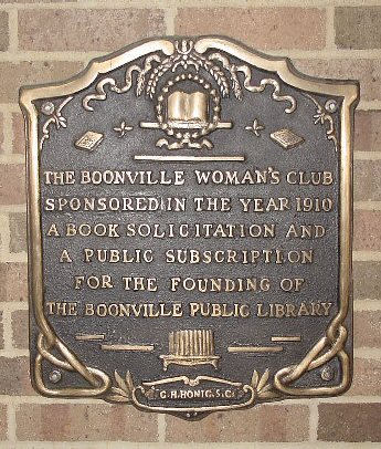 Boonville Library Plaque