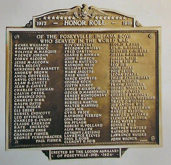 Legion Honor Roll in Poseyville, Indiana